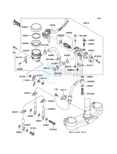 NINJA ZX-6RR ZX600-N1H FR GB XX (EU ME A(FRICA) drawing Front Master Cylinder