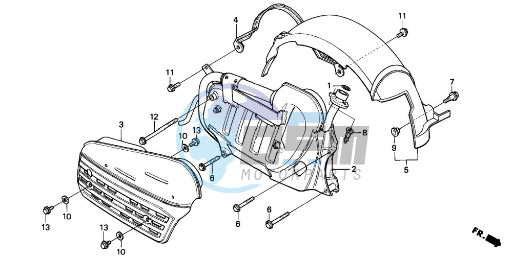 RR. FENDER/EX. MUFFLER (CH125J/L/M/N/P/R)