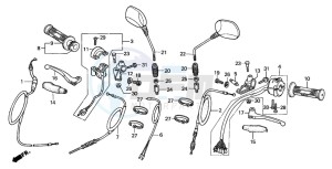 CG125 drawing HANDLE LEVER/SWITCH/CABLE (3)