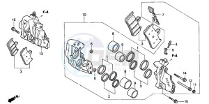 CB900F HORNET 900 drawing FRONT BRAKE CALIPER