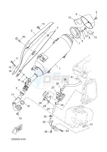 YPR400RA XMAX 400 ABS EVOLIS 400 ABS (1SD6 1SD6 1SD6 1SD6) drawing EXHAUST