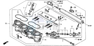 CBR1100XX SUPER BLACKBIRD drawing THROTTLE BODY (ASSY.)