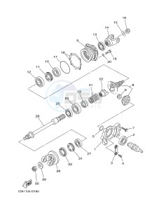 YFM450FWA YFM450DF GRIZZLY 450 IRS (1CUR) drawing MIDDLE DRIVE GEAR