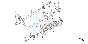 CRM75R drawing GEARSHIFT DRUM/ GEARSHIFT FORK