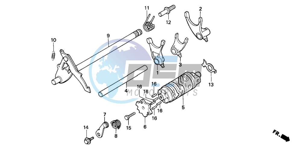 GEARSHIFT DRUM/ GEARSHIFT FORK