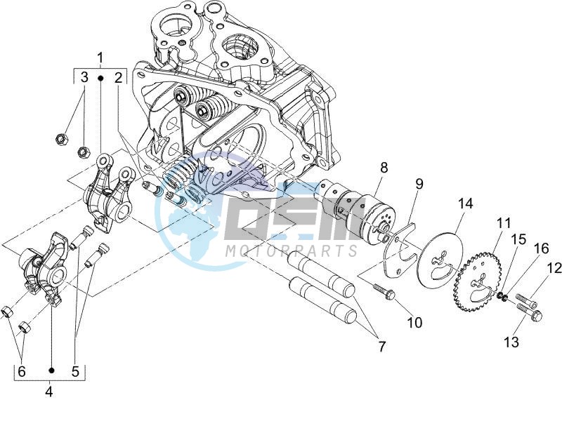 Camshaft - Rocking levers support unit