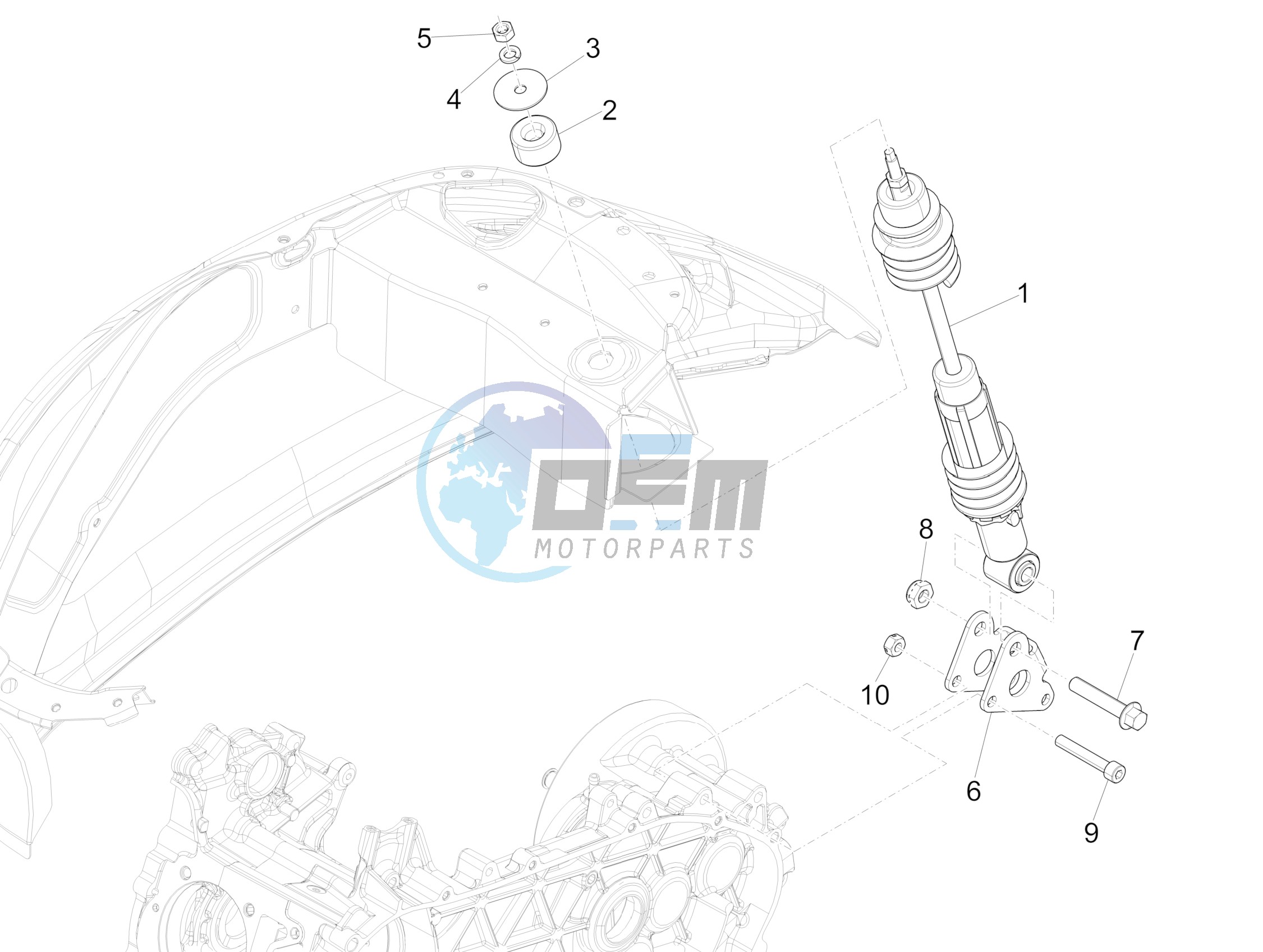 Rear suspension - Shock absorber/s