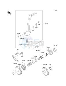 KX 100 A [KX100 MONSTER ENERGY] (A6F - A9FA) D9FA drawing KICKSTARTER MECHANISM