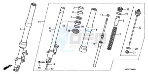 CB600F39 UK - (E / MKH ST) drawing FRONT FORK