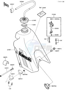 KX 250 C [KX250] (C2) [KX250] drawing FUEL TANK -- 84 KX250-C2- -