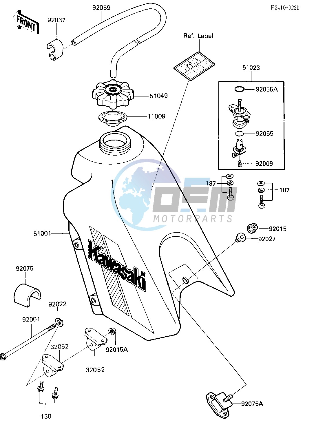 FUEL TANK -- 84 KX250-C2- -