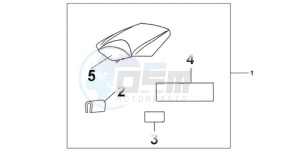 CBR1000RA9 Europe Direct - (ED / ABS TRI) drawing REAR SEAT COWL CANDY TAHITIAN BLUE