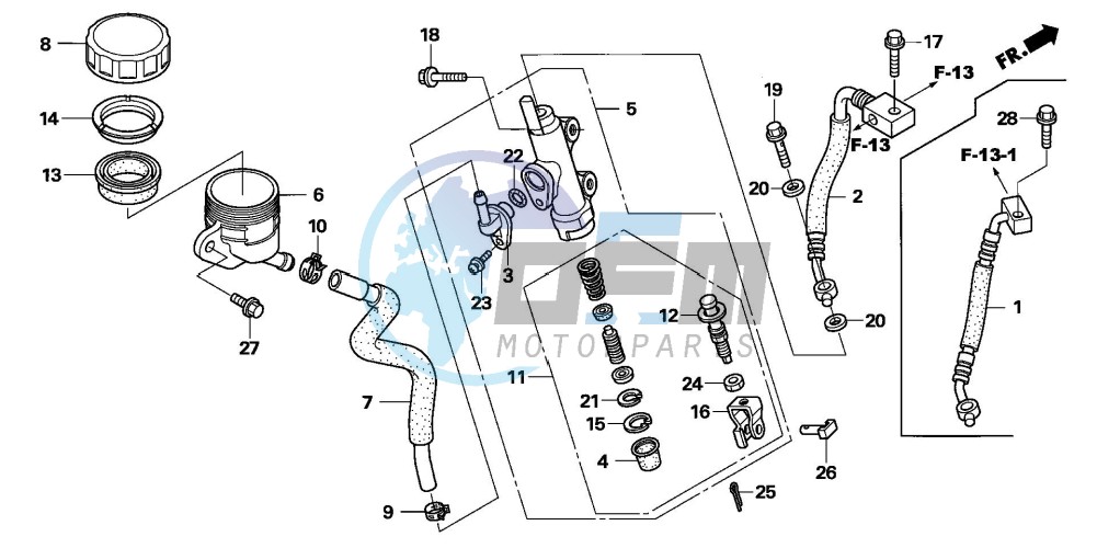 RR. BRAKE MASTER CYLINDER