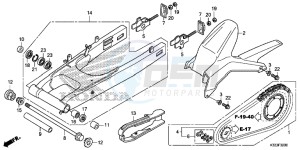 CBR300RF CBR300R Europe Direct - (ED) drawing SWINGARM