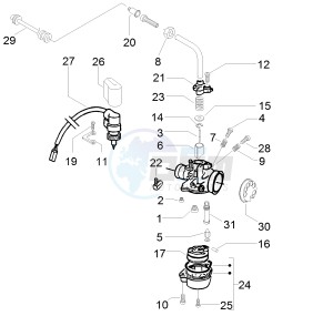 Runner 50 SP 2012 in fiche drawing Carburetor's components