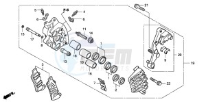 GL1800 drawing R. FRONT BRAKE CALIPER