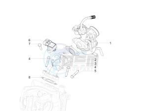 VX-VXL-SXL 150 4T 3V drawing Carburettor, assembly - Union pipe