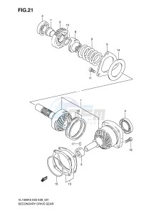 VL1500 (E3-E28) drawing SECONDARY DRIVE GEAR