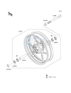 EX 650 C [NINJA 650R] (C9F) C9F drawing FRONT WHEEL