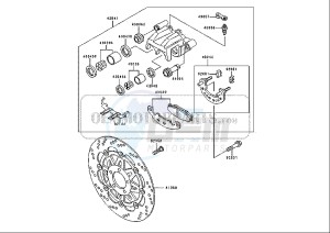 ZZR 250 (EU) drawing FRONT BRAKE CALIPER