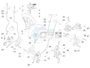 MP3 300 HPE (EMEA, APAC) drawing Brakes pipes - Calipers