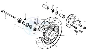 JET 50 BC ENGINE drawing FRONT WHEEL