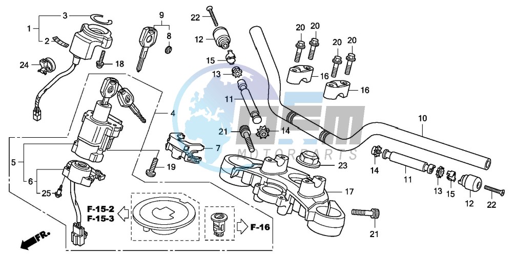 HANDLE PIPE/TOP BRIDGE (CBF600S8/SA8/N8/NA8)