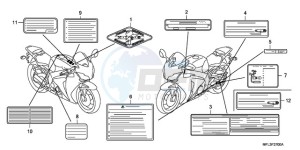 CBR1000RR9 Korea - (KO / MME SPC) drawing CAUTION LABEL (1)