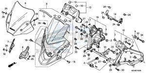 VFR1200XDLE CrossTourer ED drawing UPPER COWL