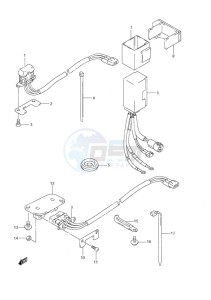 DF 9.9 drawing PTT Switch Power Tilt/Tiller Handle