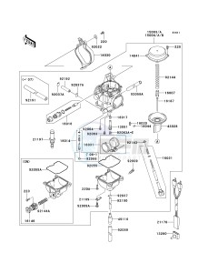 KVF 360 A [PRAIRIE 360 4X4] (A6F-A9F) A8F drawing CARBURETOR