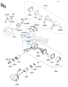 ZX 750 H [NINJA ZX-7] (H1) [NINJA ZX-7] drawing TURN SIGNALS