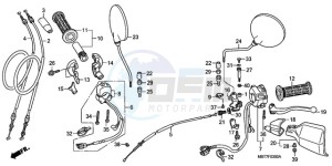 XL1000V9 Europe Direct - (ED) drawing HANDLE LEVER/SWITCH/CABLE