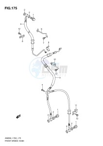 AN650 (E2) Burgman drawing FRONT BRAKE HOSE (AN650AL1 E51)