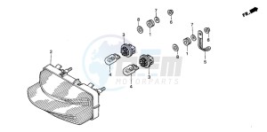 CBR600F4 drawing TAILLIGHT (CBR600F42-3/FS/FR)