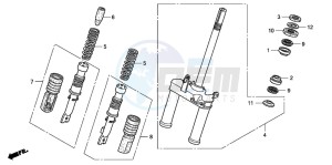 NVS504SH 502 drawing FRONT FORK/STEERING STEM