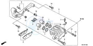 NSA700A9 France - (F / CMF MME) drawing REAR BRAKE CALIPER