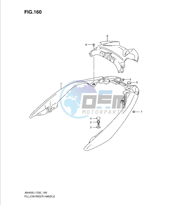 PILLION RIDER HANDLE (AN400AL1 E24)