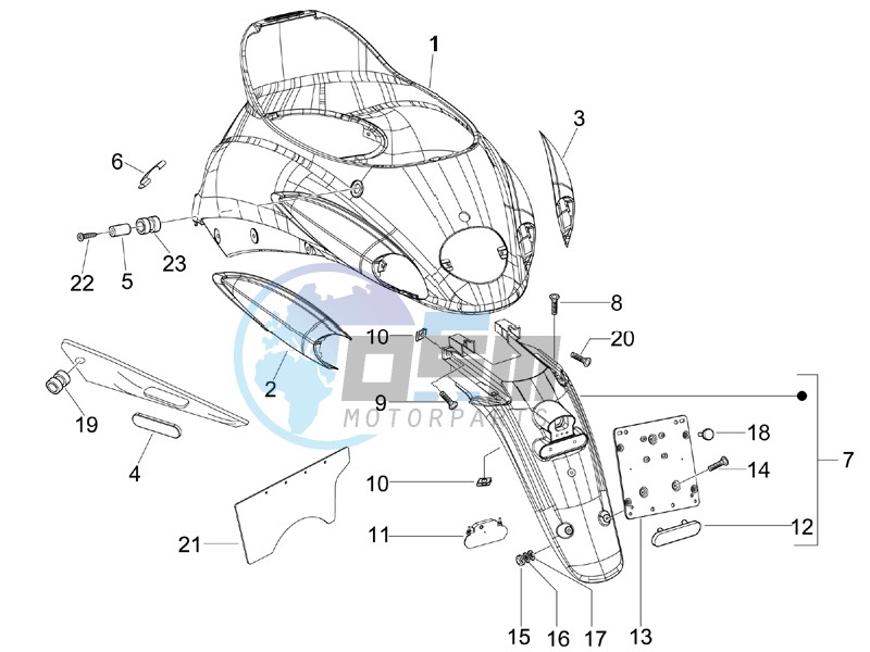 Rear cover - Splash guard