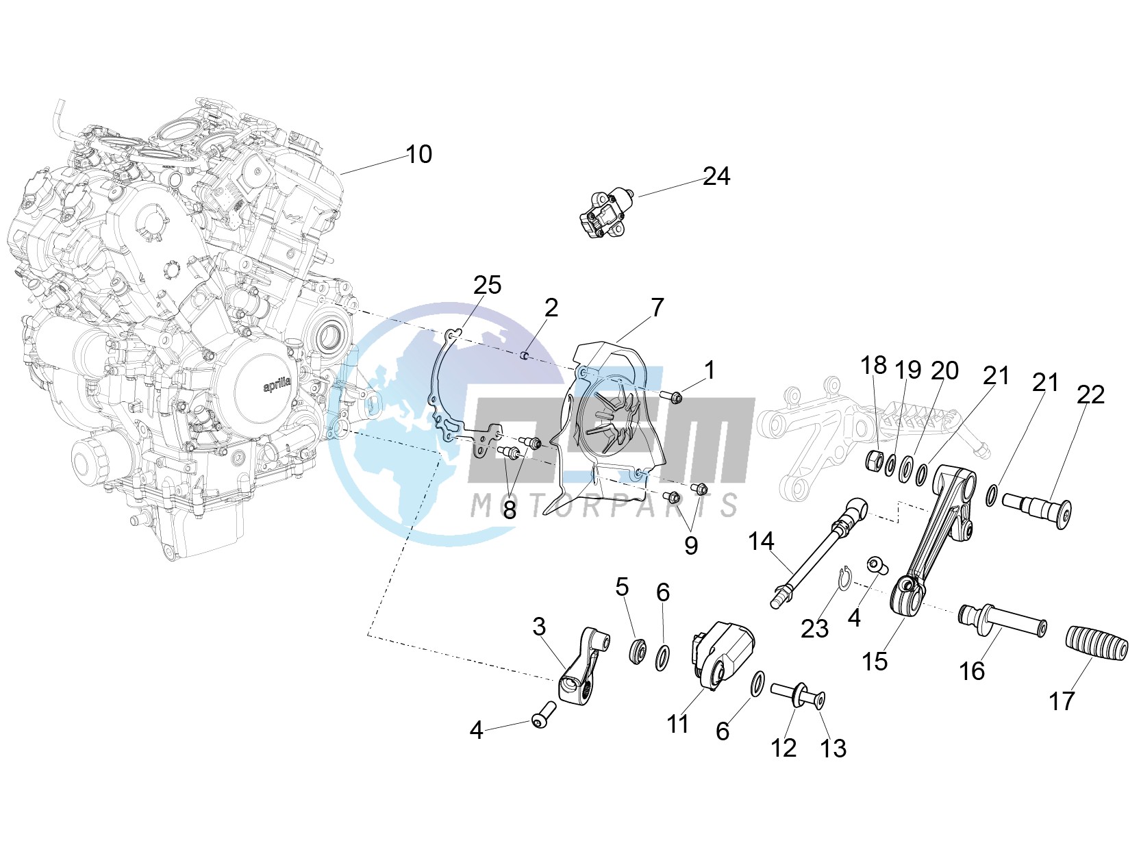 Engine-Completing part-Lever