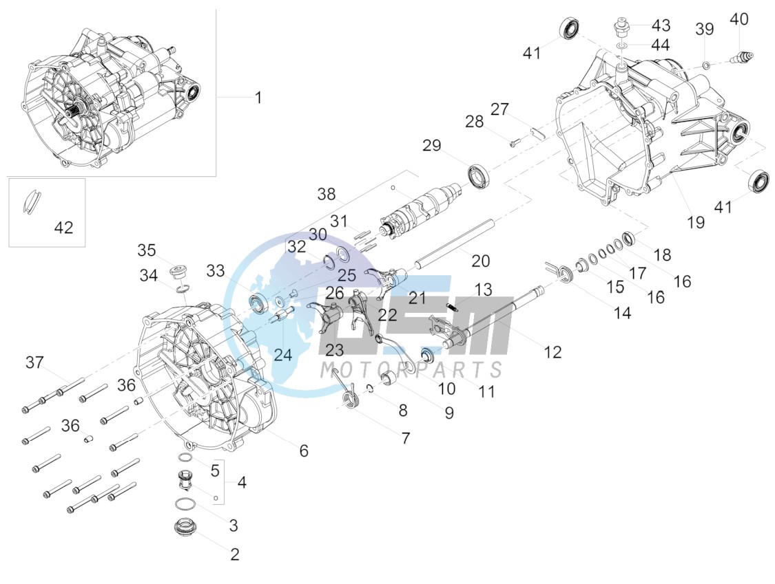 Gear box / Selector / Shift cam