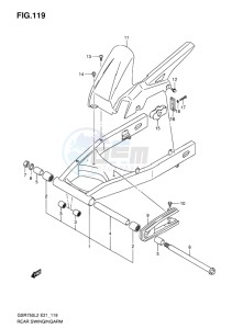 GSR750 ABS EU drawing REAR SWINGINGARM