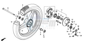 SH75 drawing FRONT WHEEL (SH75DP/DS)