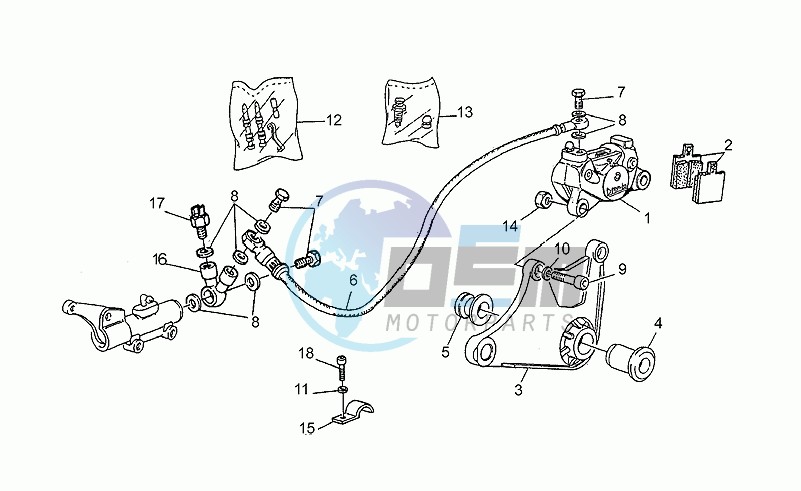 Rear brake caliper