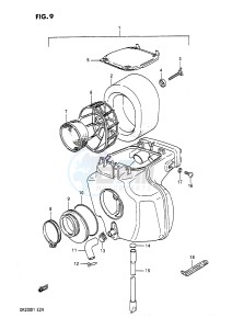 DR200 (E24) drawing AIR CLEANER