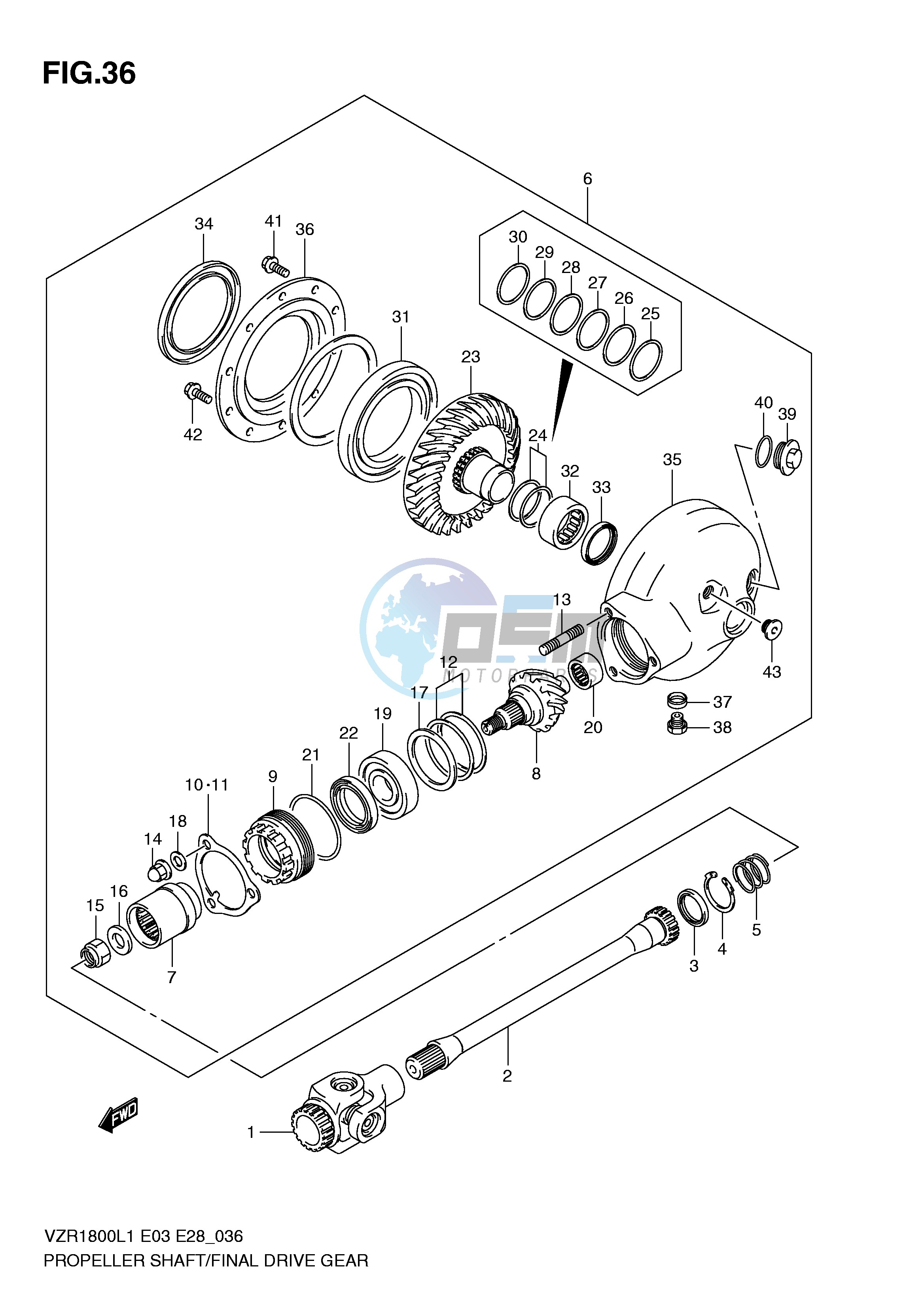 PROPELLER SHAFT FINAL DRIVE GEAR (VZR1800ZL1 E33)