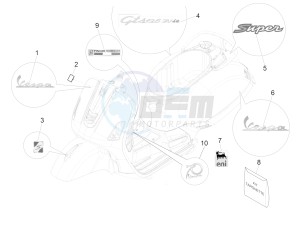 GTS 125 4T 3V ie Super (APAC) (RK, VT) drawing Plates - Emblems