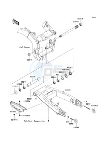 ZX 600 B [NINJA ZX-6RR] (K1) [NINJA ZX-6RR] drawing SWINGARM