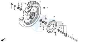 VT1100D2 drawing FRONT WHEEL