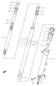 GSX600F (E28) Katana drawing FRONT DAMPER (MODEL J)